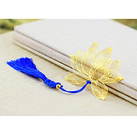 Bookmark đánh dấu trang sách hoa sen vàng cao cấp quà tặng ý nghĩa BK05