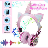 2 Colors Bluetooth Wireless Earphones with Microphone Music Stereo Computer Mobile Phone Kids Gift