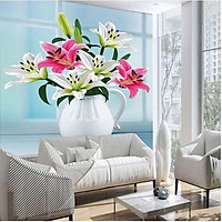 Tranh thêu chữ thập bình hoa ly HH0817 ( 54 x 67)