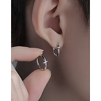 Khuyên tai nam nữ bạc 925 dáng tròn kiểu Basic - Không han gỉ