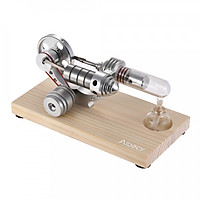 Động Cơ Nhiệt Đốt Ngoài Stirling Điện Mini Aibecy Đế Gỗ