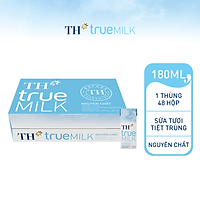 Thùng 48 hộp sữa tươi tiệt trùng nguyên chất TH True Milk 180ml (180ml x 48)