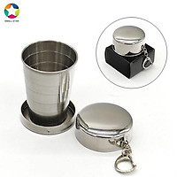 Ly, cốc uống nước gấp gọn chất liệu inox 034 sáng bóng, bền đẹp dùng mang đi học, đi chơi, đi làm rất an toàn và tiện dụng