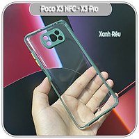 Ốp Lưng cho Xiaomi Poco X3 NFC - X3 Pro PC Trong Suốt Viền Màu Mỏng ,Che Camera