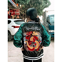 (Ảnh thật)sz M L Áo bomber thêu rồng bao chất size M L hàng siêu cấp