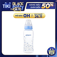 Bình sữa cổ hẹp PP Streamline hình ngôi sao hồng/xanh Pigeon 250ml (M)
