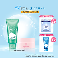 Sữa rửa mặt dành cho da mụn Senka Perfect Whip Acne Care 100g - Tặng Kem dưỡng trắng da ban đêm Senka 15g
