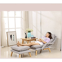Ghế Sofa Thư Giãn Đọc Sách, Ghế Ngủ Tựa Lưng Thư Giãn Kèm Đôn Gác Chân, Ghế Phòng Ngủ - Hàng Nhập Khẩu