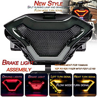 Motorcycle Brake Light Tail Lamp with LED Turn Signals Replacement for Yamaha YZF R3 R25 Y15ZR MT07 FZ07 LC150