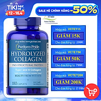 Thực Phẩm Chức Năng - Viên Uống Đẹp Da, Mờ Nám Collagen Thủy Phân Puritan'S Pride Hydrolyzed Collagen 1000Mg (180 Viên)