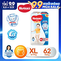 Tã Quần Huggies Dry Gói Cực Đại XL62 (62 Miếng) - Bao Bì Mới