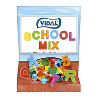 Combo 3 gói Kẹo dẻo Vidal School Mix hình Chữ & Số 100gr