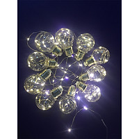 Bộ Dây Đèn LED G45 Chạy Ắc Quy Trang Trí Nhà (10 Bóng) (100 LED) - Trắng