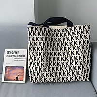Túi tote vải canvas phong cách Hàn quốc, có khóa miệng ngăn phụ bên trong tiện dụng-Haka store