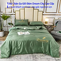 Bộ Chăn Ga Gối Đệm 5 Món Phi Cotton Lụa Tencel Dream City Cao Cấp Chuẩn Khách Sạn 5 Sao Drap Ra Ga Nệm Trải Giường Dễ Thương Cute
