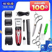 Tông Đơ Hớt Tóc Gia Đình Cho Bé JICHEN 0817 TẶNG Bộ Kéo Cắt Tỉa + Lấy Ráy Tai Có Đèn - Tăng Đơ Cắt Tóc Trẻ Em Công Suất 3W An Toàn Tiện Lợi