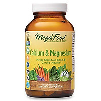 MegaFood, Calcium & Magnesium, Helps Maintain Bone and Cardiovascular Health, Vitamin and Dietary Supplement, Gluten Free, Vegan, 90 tablets (45 servings)