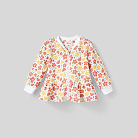Áo khoác sơ sinh BAA BABY bèo lai thêu hình cho bé gái - GN-AK04D