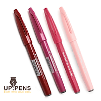 Combo 4 bút lông đầu cọ viết calligraphy Pentel Fude Touch Brush Sign Pen - UP.PENS COLLECTION - Red & Pink Colors