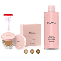 Combo Phấn nước mịn lì mờ khuyết điểm Essance Cushion SPF50+ PA+++ 15g Và Nước tẩy trang sáng da 290ml