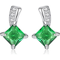 Bông tai nữ hàn quốc cá tính bằng bạc 925 ý đính đá cao cấp thật cho nữ B1462 Bảo Ngọc Jewelry
