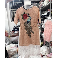 áo dài mặc đám cưới ren công màu null siêu sang cho bé gái 11-25kg
