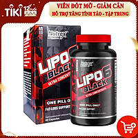 Thực phẩm bổ sung LIPO 6 BLACK của Nutrex hộp 60 viên hỗ trợ đốt mỡ, giảm cân mạnh mẽ, tăng tỉnh táo tập trung cho người tập GYM và chơi thể thao
