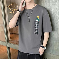 【COD】 Men Large Size T Shirt Loose Printing Round Neck Tops Summer Short Sleeves Casual Shirt