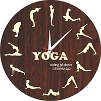 1 TẶNG 1 - Đồng Hồ Treo Tường YOGA Tư Thế Chào Mặt Trời 30x30cm