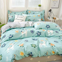 Bộ chăn ga gối cotton LIDACO PL1 - Hươu Xanh (SP001165) - TẶNG VỎ GỐI ÔM
