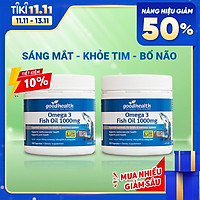 Combo 2 Hộp Dầu Cá Goodhealth Omega 3 Fish Oil 1000mg 150 Viên - Bổ Não - Tăng Trí Nhớ - Mắt Tinh - Chính Hãng Từ New Zealand