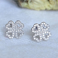 Bông tai bạc nữ Happy Heart
