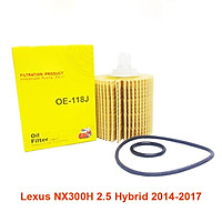Lõi lọc nhớt OE118J-7 dùng cho Lexus NX300H 2.5 AZ10 Hybrid 2014, 2015, 2016, 2017 04152-0P010