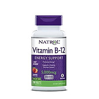 Natrol Vitamin B12 Fast Dissolve Tablets, Promotes Energy, Supports a Healthy Nervous System, Maximum Strength, Strawberry Flavor, 5,000mcg, 200 Count
