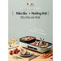 Bếp / Nồi Lẩu Nướng Đa Năng Bear 2 Trong 1, Công Suất 800W - Hàng Chính Hãng