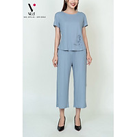 Bộ đồ nữ mặc nhà trung niên cho các bà, các mẹ Vicci BTN.26, thiết kế áo cộc tay quần lửng, chất liệu thun Nhật mềm mịn, thoáng mát