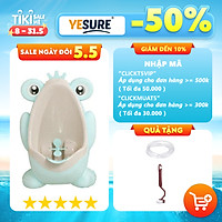Bồn tiểu đứng Leacco hình ếch treo tường dành cho bé trai có lỗ thoát nước + Tặng kèm bộ quà tặng ( cọ vệ sinh , móc dán 3M , dây ống xả )