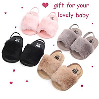 Elastic Band PU Baby Soft-soled Summer Shoes Cute Infant Baby Sandals Slippers Gift for 0-1 Year Old