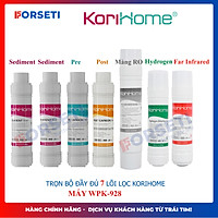 Combo trọn bộ 7 lõi lọc nước Korihome chính hãng hệ lõi cắm cho máy lọc nước Korihome Wpk-928