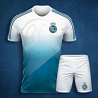 Bộ Quần Áo Bóng Đá Real Madrid Trắng Xanh - Áo Bóng Đá Độc Lạ Đẹp