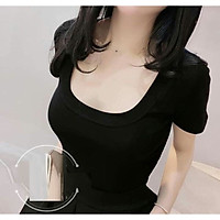 Áo thun nữ cổ U - áo phông nữ cộc tay 3 màu cho nữ