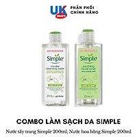 Combo Simple Làm Sạch Nước Tẩy Trang + Nước Hoa Hồng