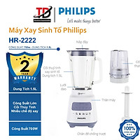 Máy Xay Sinh Tố Philips HR2222 - 1.5L Cối Thủy Tinh - Công Suất 700W - Hàng Chính Hãng