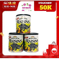 Combo 3 Hộp Nho Khô Mỹ KhôngHạt Sunview Raisins 425g (Nho Thập Cẩm)