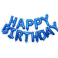 Bóng bóng sinh nhật bộ chữ Happy Birthday màu Xanh