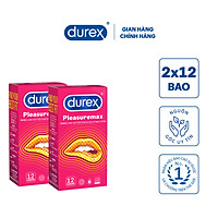 Combo 2 Bao cao su Durex Pleasuremax Hộp 12 Bao