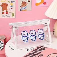 TÚI ĐỰNG MỸ PHẨM, BÚT, ĐỒ TRANG ĐIỂM TRONG SUỐT SIÊU CUTE, TÚI ZIP, HỘP ĐỰNG BÚT, TRANG SỨC ĐA NĂNG LOẠI TO GIÁ RẺ