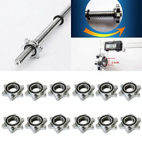 12pcs Dumbbell Spin Lock 2.5cm Bar Hex Nut Rod Clamps Collar Weight Parts