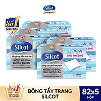 Bộ 5 Hộp bông trang điểm (Bông tẩy trang) Silcot 82 miếng/hộp