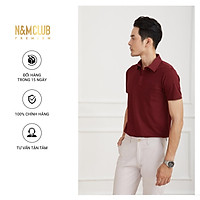 Áo Thun Polo Nam N&MCLUB ngắn tay màu đỏ bordeaux mã 2103054